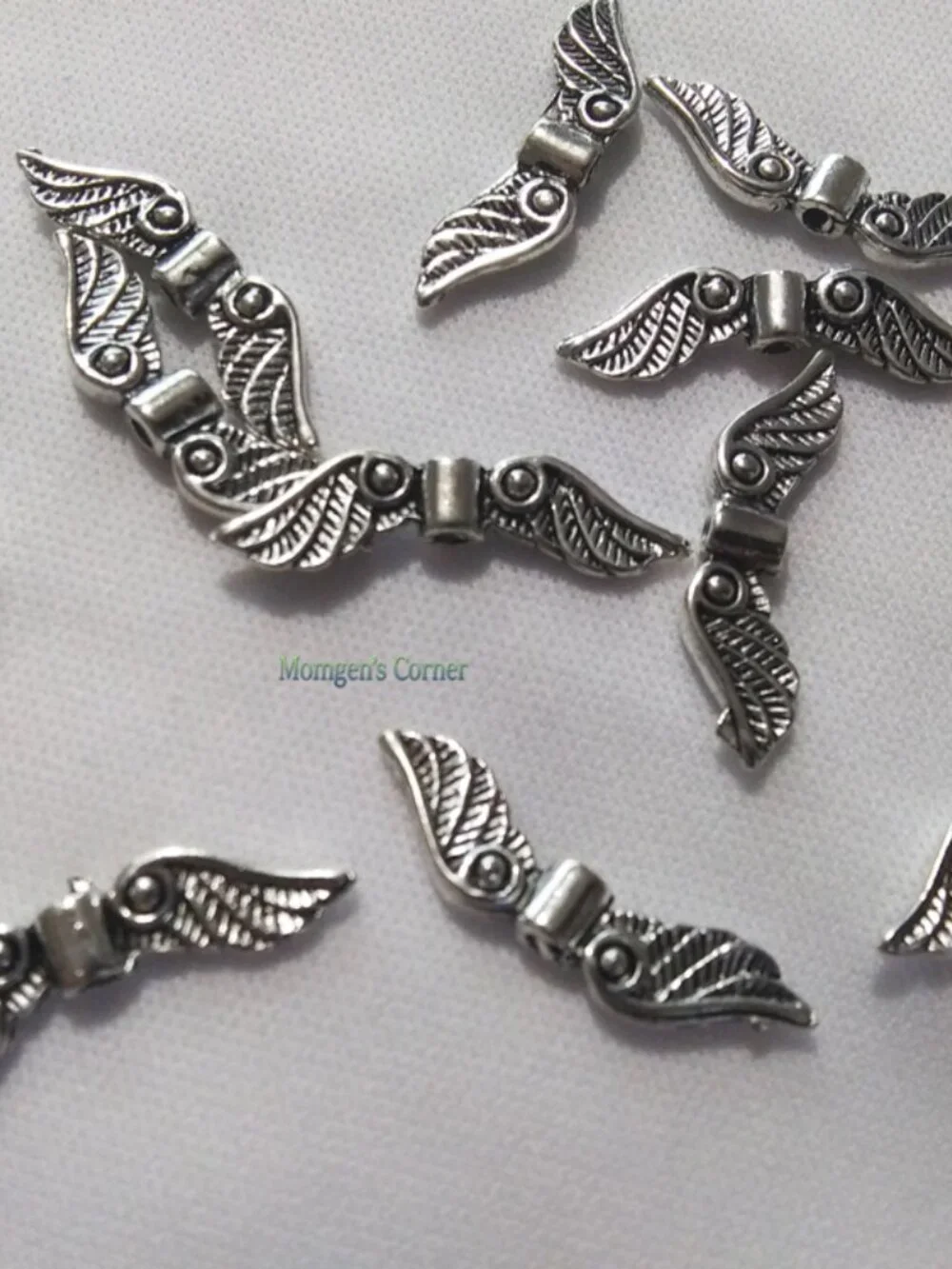 Silver Tone Angel Wings Charm